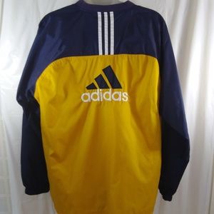Adidas Mesh Shirt Jacket Youth XL Blue Yellow